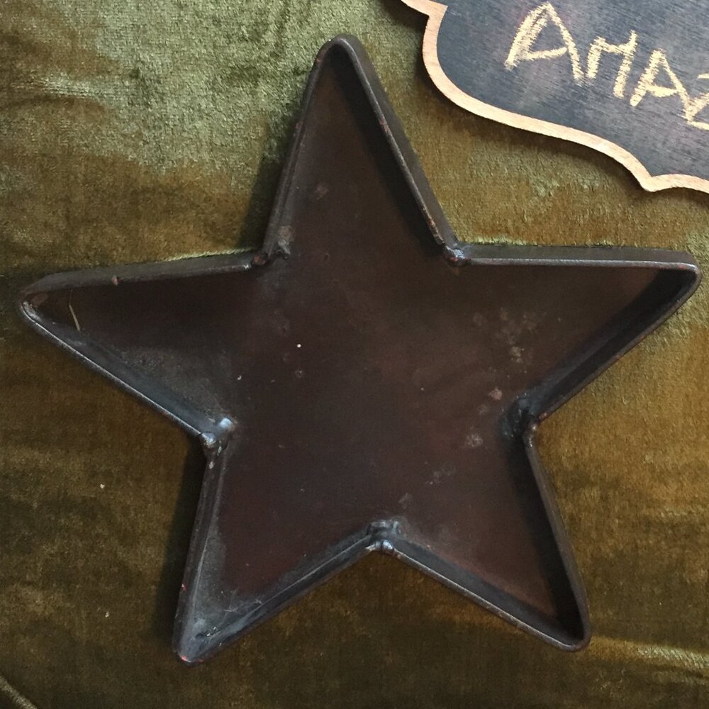 Handcrafted Heavy Metal Iron Star Decor Tray 10 Inch